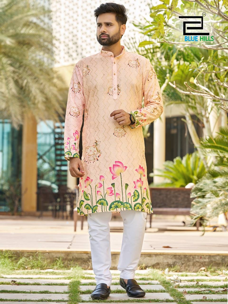 Peach Floral Kurta