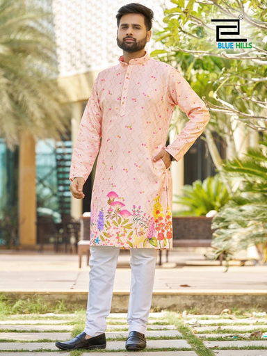 Peach Floral Kurta
