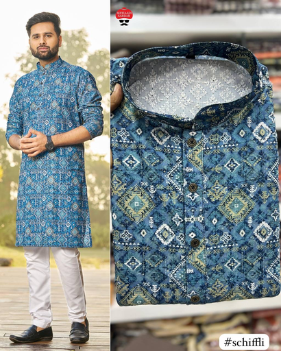 Blue Digital Kurta
