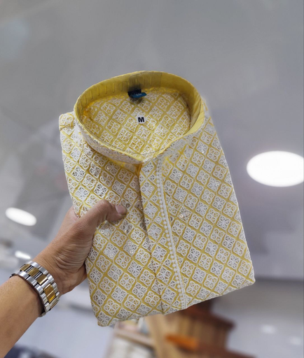 Yellow Lucknowi Kurta